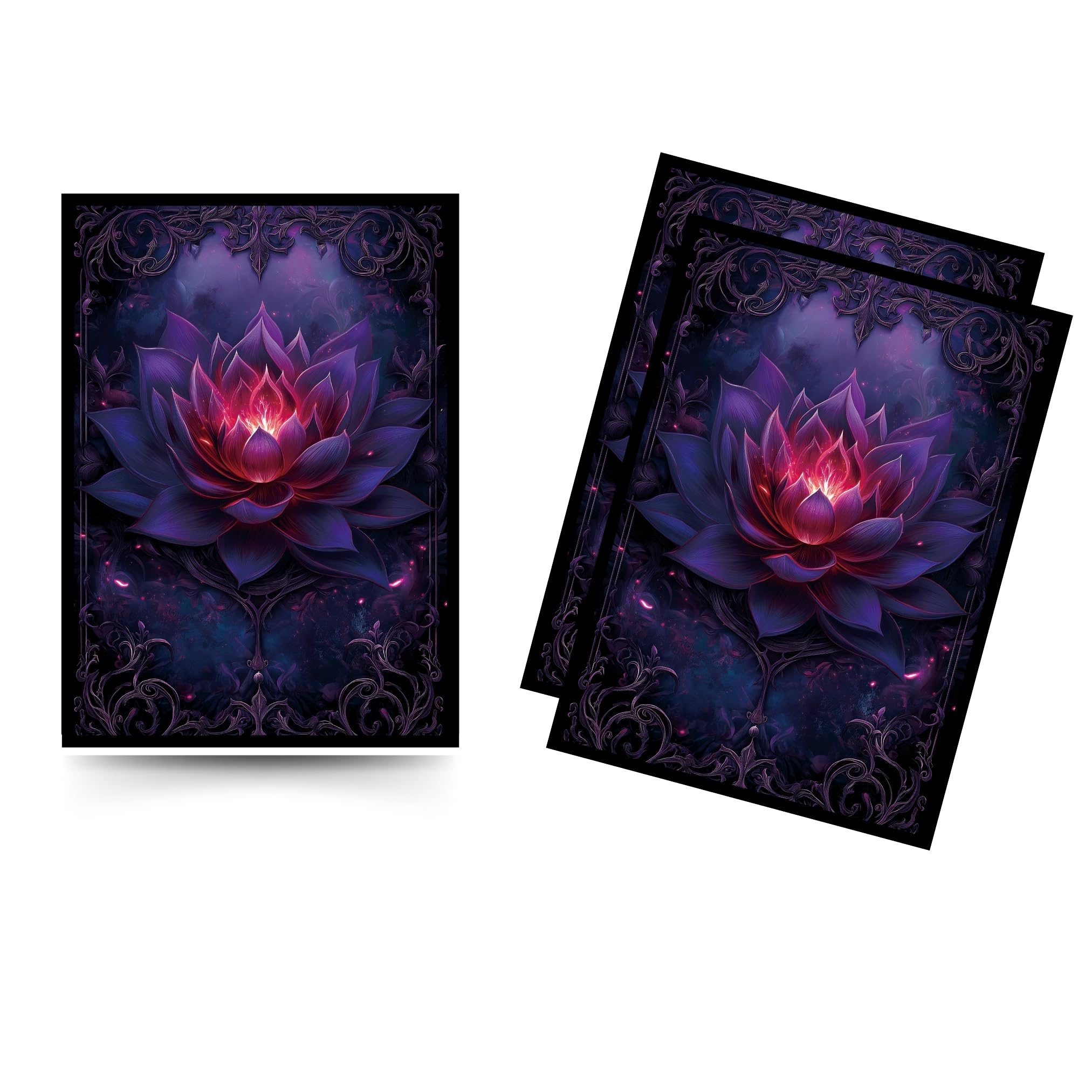 Trading Card Sleeves – 100 Count – Glossy Art Back & Clear Front (66 x 92 mm) – Fits Standard Cards, MTG, Sports & Collector Decks - Black Lotus