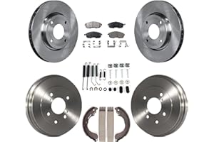 Transit Auto Front Rear Disc Brake Rotors Ceramic Pads And Drum Kit (7Pc) Replacement For Nissan Versa Sentra Cube K8T-102505