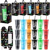 Mifoci 24 Sets Video Game Party Favors 24 oz Gamer Cup with Lids and Straws Gaming Paper Gift Boxes Plastic Reusable Gamer Tumbler for Game Birthday Party Supplies Gifts(Multicolor)
