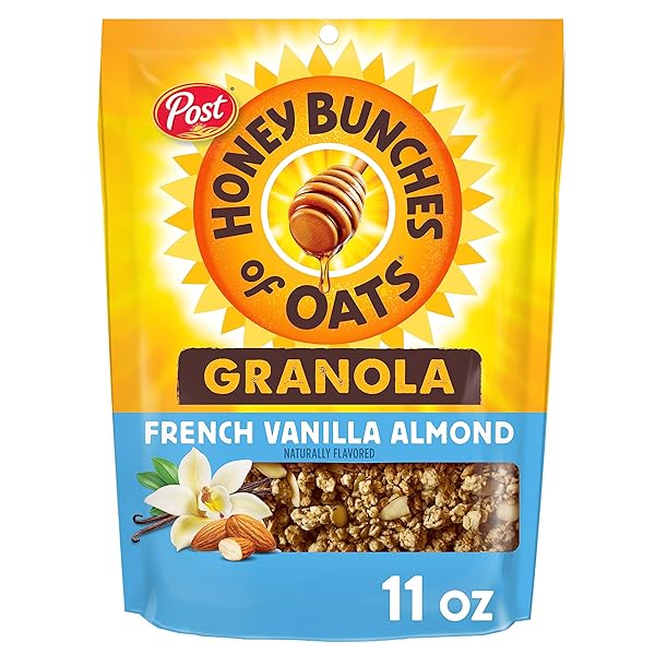 HONEY BUNCHES OF OATS FRENCH VANILLA GRANOLA CEREAL AND SNACK, GOOD SOURCE OF FIBER, MADE WITH WHOLE GRAIN BREAKFAST CEREAL, 11 OUNCE POUCH