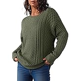 Dokotoo Women's Sweaters Casual Long Sleeve Oversized Sweater Fall Cable Knit Chunky Pullover Jumper Tops
