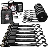 Cartman 1" x 15' Ratchet Tie Down up to 1500lbs 6pk in Carry Bag, Cargo Straps