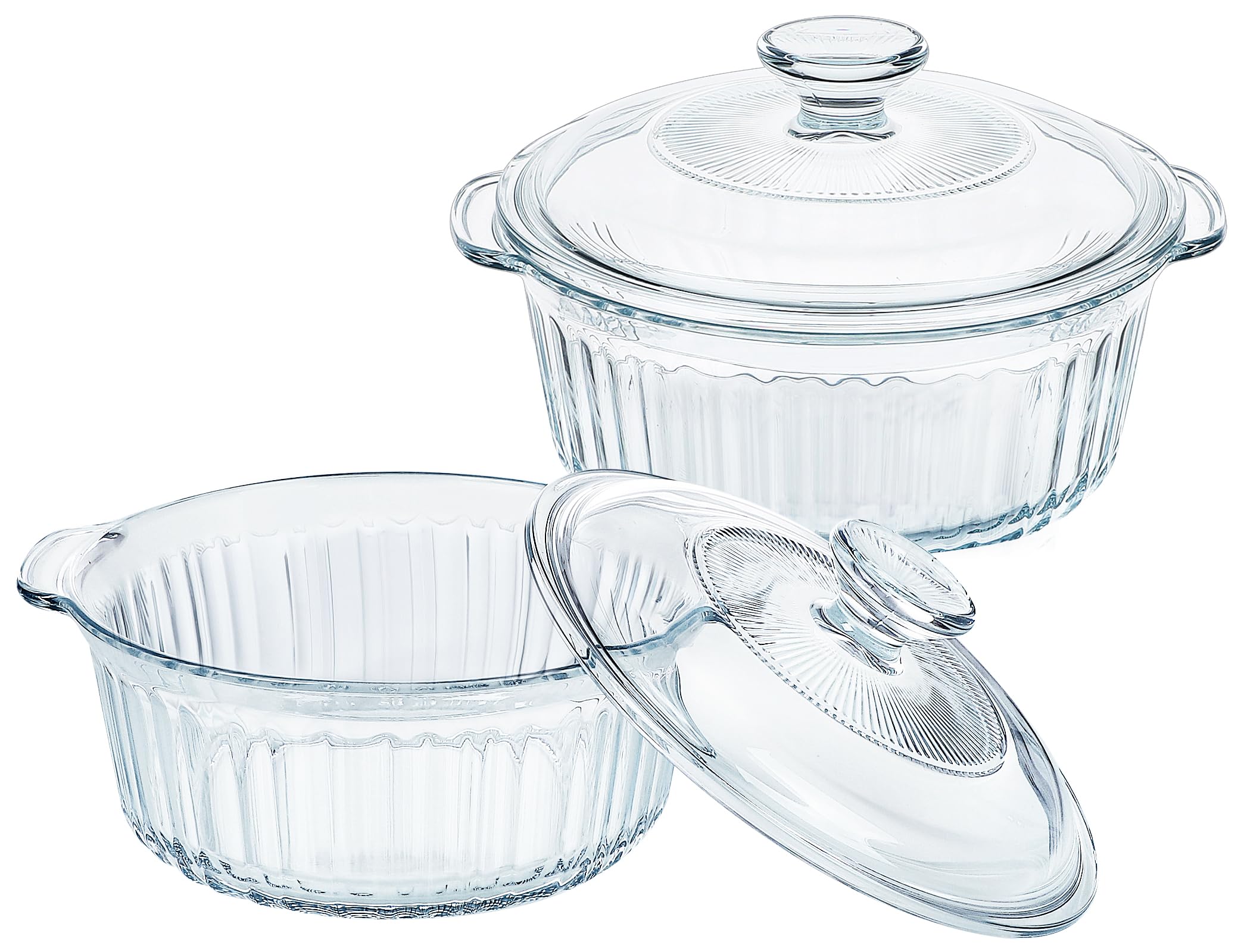 Photo 1 of ****MISSING ONE PIECE**
M MCIRCO 4-Piece Glass Casserole Baking Dish, Set of 2 Casseroles With Glass Lids, 1.7 Qt and 2.5 Qt, Round