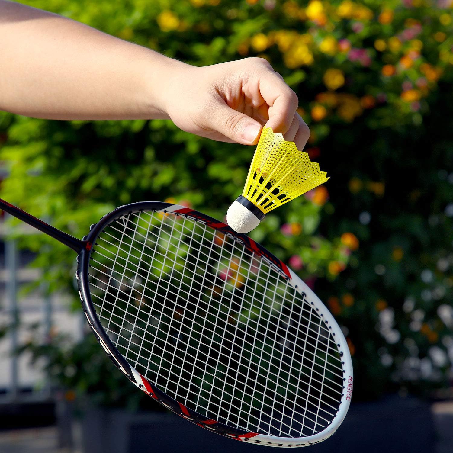 12 Pieces Nylon Feather Shuttlecocks Sports Shuttlecocks Training Badminton Birdies Balls with Storage Box for Ball Training Exercise Gym Fitness Game (Multi-Color) : Sports & Outdoors