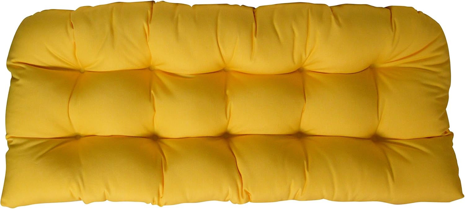 Amazon Com Sunbrella Canvas Sunflower Yellow Large 44 Long X 22 Deep Love Seat Cushion Indoor Outdoor 1 Tufted Wicker Loveseat Settee Cushion Home Kitchen