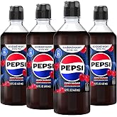 SodaStream Wild Cherry Pepsi Zero Sugar Drink Mix, 4 Pack Cherry Cola Syrup for Sparkling Water Makers, Real Taste Zero Syrup, Control Your Fizz with Sodastream Flavors, 4 x 14.9 Fl Oz (440ml) Makes about 96 Drinks Per Pack.