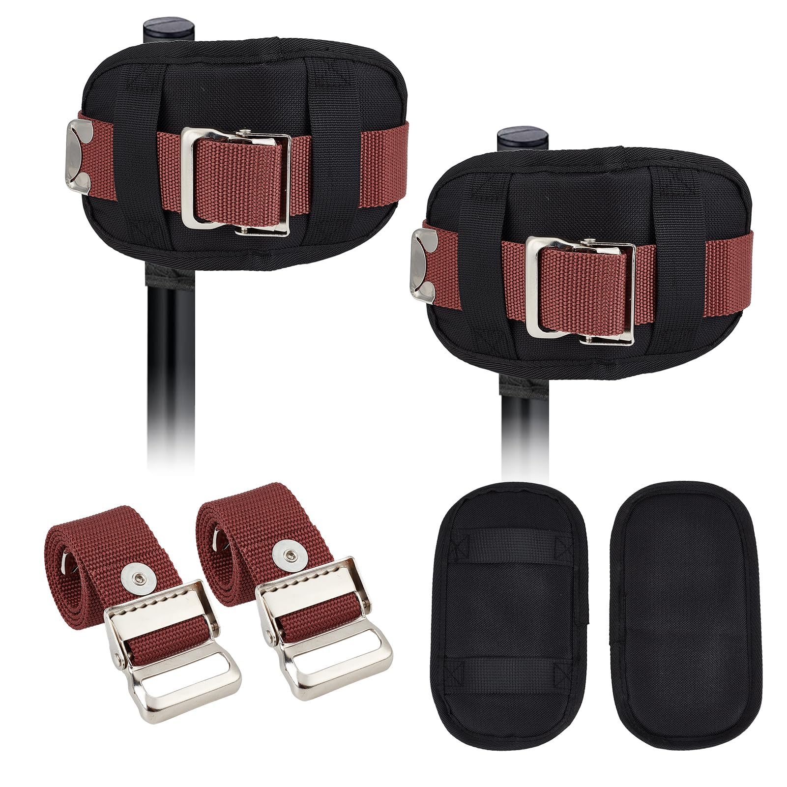 NICENEEDED 2 Packs Drywall Stilt Replacement Parts, Comfort Strap Stilts and Pads, Protective Padded Leg Bands for Drywall Nylon Adjustable Stilt Leg Straps, Work with Various Brands of Stilts