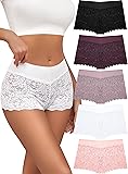 ALL OF SHE Lace Boy Shorts Sexy Cheeky Panties
