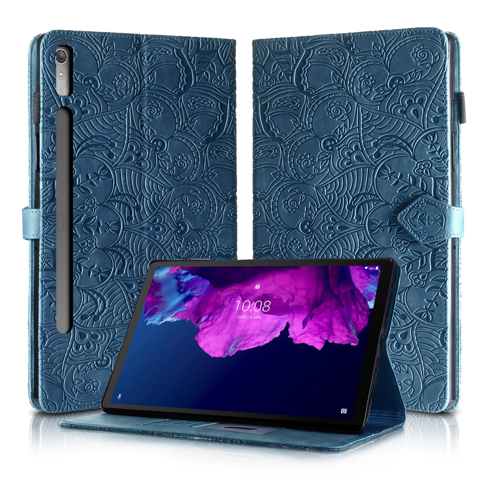 Rostsant Case for Lenovo Tab P11 Pro 2nd Generation 11.2-inch (TB132FU) PU Leather Wallet Tablet Case for Lenovo Tab P11 Pro 2nd Generation 11.2-inch 2022 Flip Flop Magnetic Stand Tablet Case - Blue