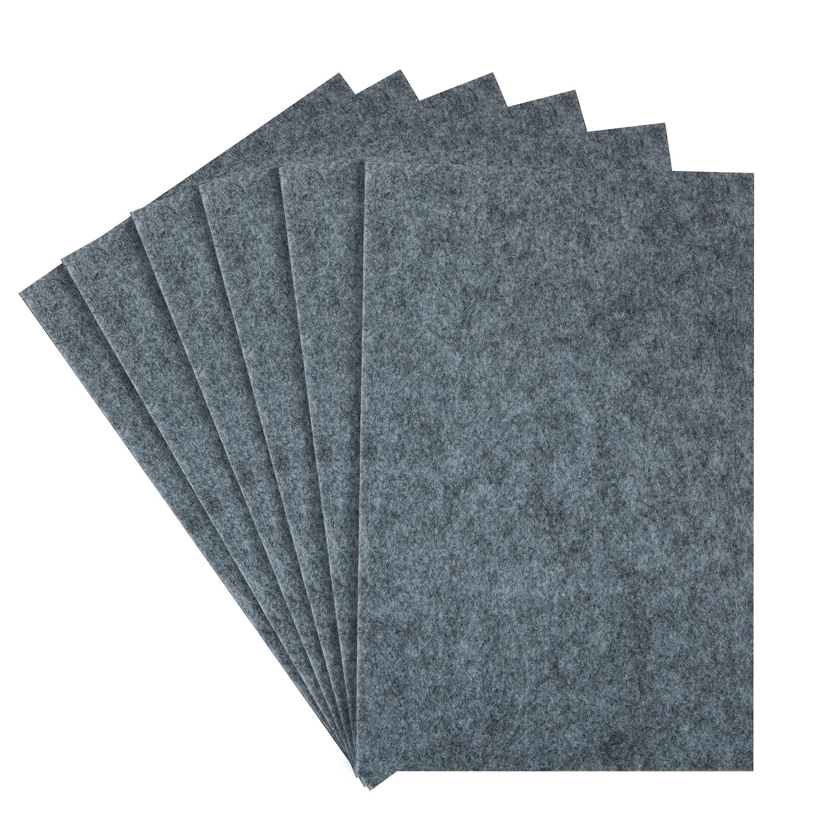 Photo 1 of HaoFeiJH Grey Felt Fabric Sheets - 6PCS Felt Squares - 8x12 A4 Stiff Felt Squares, 1 Colors Felt Papers, 2mm Felt for Sewing, Patchwork, Decoration, DIY Craft Felt