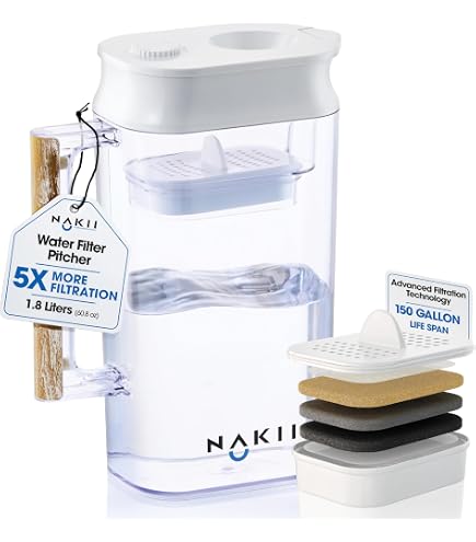 Hydros Slim Pitcher Wasserfilter – 1,2 L, BPA-frei, Schnelle Filterung In 40 Sekunden