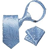 DiBanGu Boys Pre-tied Neckties and Pocket Square Set Adjustable Strap Tie for Kids Wedding Party Graduation School Uniforms