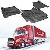 Truck Floor Mats for Freightliner Cascadia: 2018-2026, All Weather TPE Heavy Duty Semi Floor Liners for Cascadia 2025 2024 2023 2022 2021 2020 2019 2018, Car Accessories Rubber Carpet for Big Rig 3PCS