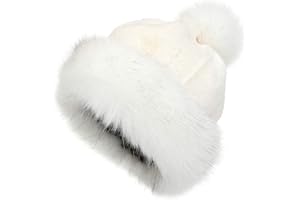 LA CARRIE Women's Faux Fur Hat Russian Cossack Pompom Cap for Winter Ski Snow