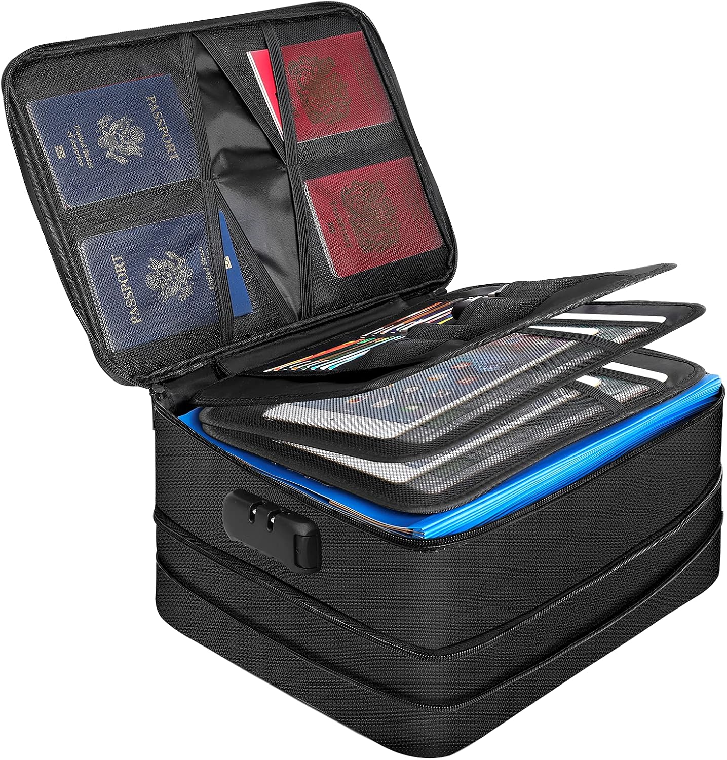 Tamfile Important Document Storage Bag, Adjustable Height Size Document