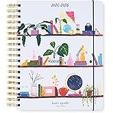 kate spade new york Daily Planner 2025-2026 Mega Agenda August 2025- December 2026, Hardcover Weekly and Monthly Spiral Planner with Stickers (Charmed Bookshelf Blue)