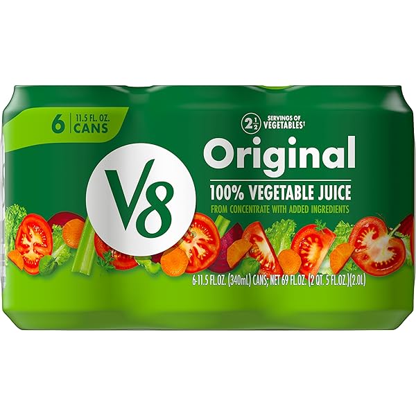 V8 ORIGINAL 100% VEGETABLE JUICE, 11.5 FL OZ CAN (6 PACK)