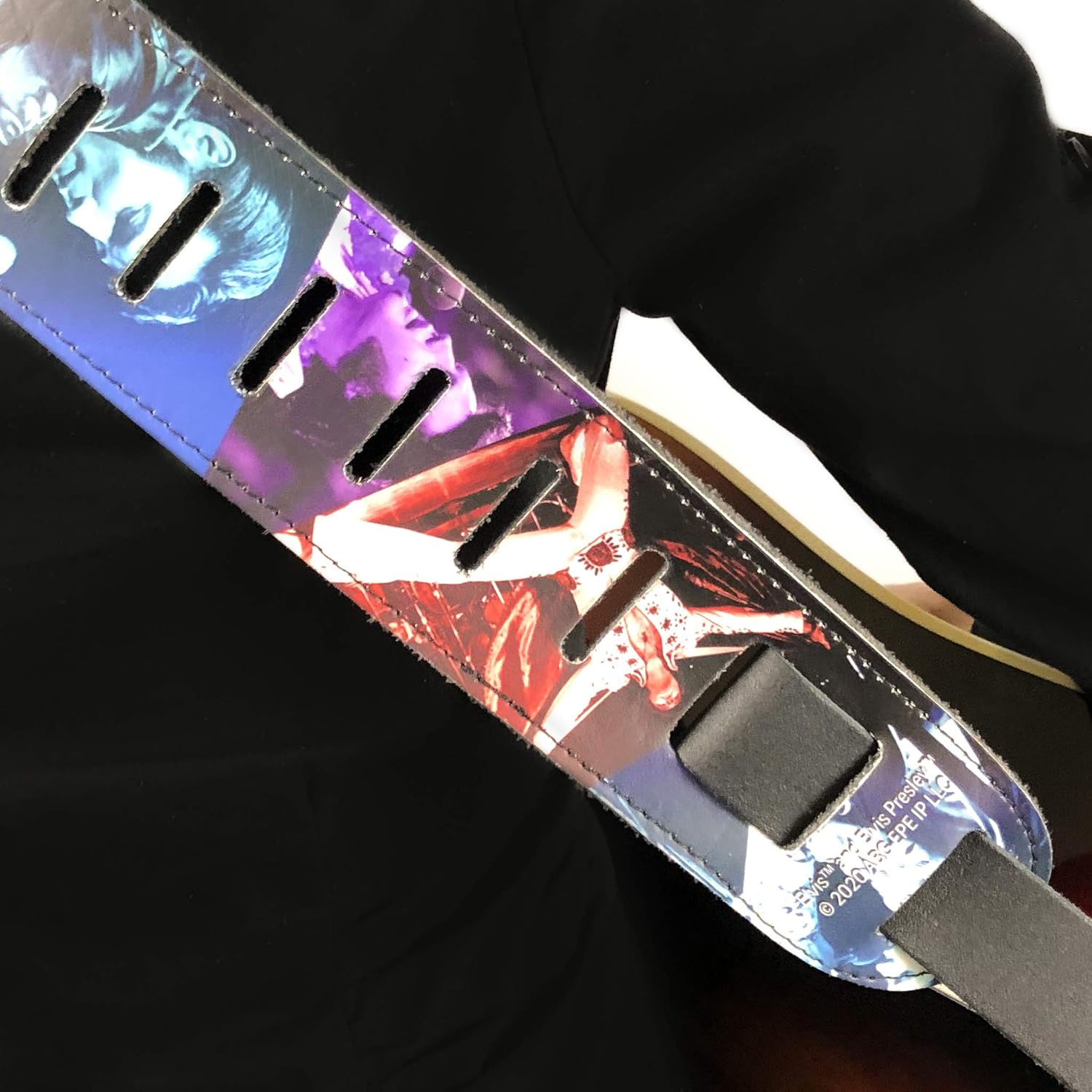 Perri's Leathers P25EPV-8264 Elvis, Leather Guitar Strap with High Resolution Imaging, Black, 5.08 x 5.08 x 5.08 cm - Image 5