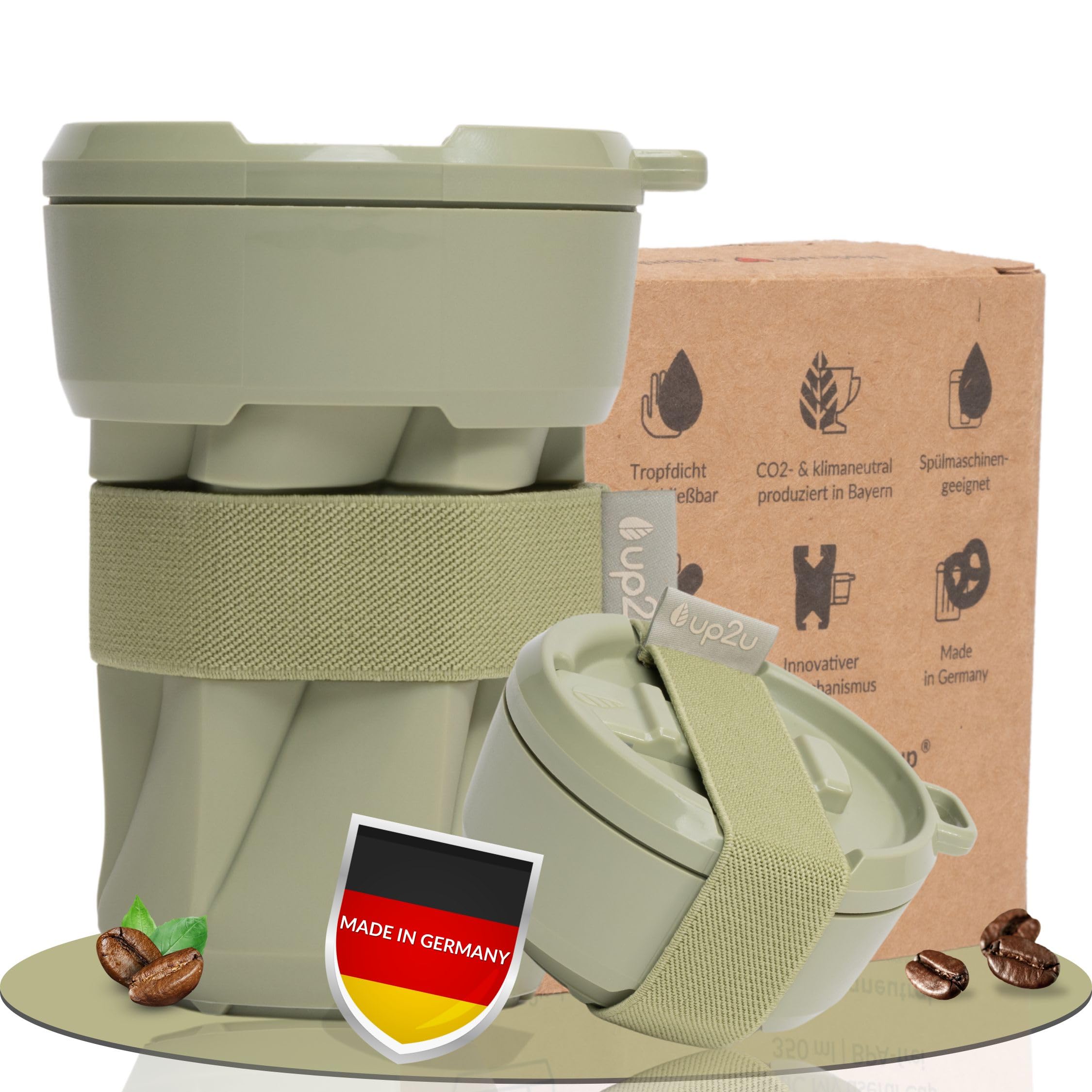 MuC My Useful Cup - Foldable Coffee-to-go Mug | Climate Neutral | Made in Germany | Travel Mug | Reusable Mug | 100% recycable | 100% BPA Free | Coffee Mug | 350 ml…