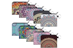 Deanfun Coin Purse for Women 10 Pack Purse Pouches for Inside Purse Mini Change Wallet with Zipper Bulk Keychain Cute Tampon Holder for Women -1