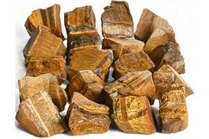 ZAICUS Tiger Eye Rough Stones for Rock Tumbler, Raw Stones for Tumbling, Jewelry Making, Polishing, Cabbing, Lapidary, Fountain Rocks, Decoration, Wire Wrapping, Gem Mining, Reiki Healing 1 lb