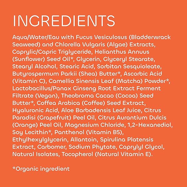 SEAWEED BATH CO. FIRMING BODY CREAM, ORANGE CEDAR SCENT, 6 OUNCE, SKIN TONING HAND & BODY LOTION MOISTURIZER FOR DRY SKIN, WITH SUSTAINABLY HARVESTED SEAWEED, CHLORELLA, GREEN COFFEE BEAN