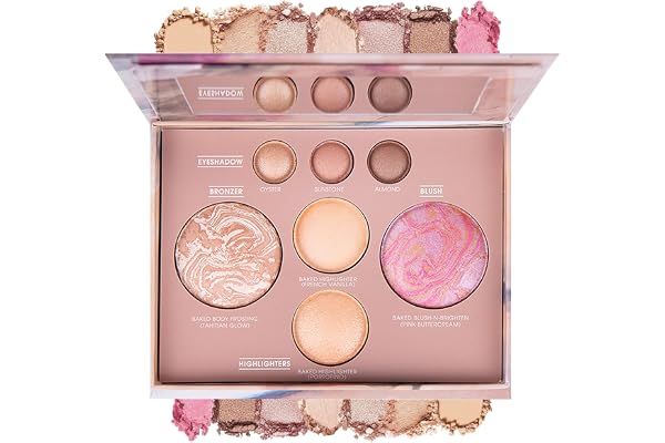 Best of The Baked Makeup Palette,Highly Pigmented, Long-Wearing,7Colors Full Size Baked Palette Includes 1Bronzer, 1Blush, 2H