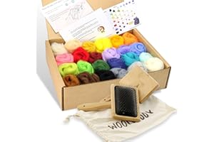 Woolbuddy Wool Carder and 24 Colors Felting Wool Kit