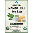 Organic Mango Leaf Tea Bags 40 Count - Sun Dried Herbal Wellness Caffeine Free Tea - Natural Corn Fiber Sachets