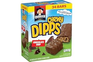 AMERICAN STANDART Quaker Chewy Dipps Chocolate Chip Granola Bars, 34 pk./1.09 oz. SA