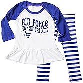 Wes and Willy NCAA Infant Girls Ruffle Raglan Set,