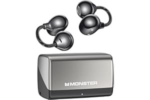 Monster Airclip AC700 Wireless Earbuds, Unique Design, Compact and Portable, Bluetooth 6.0 Open Ear Stereo Headphones, Clear 