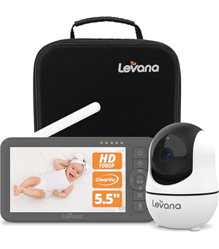 thumbnail interactive-video image 1 of Levana Ella Video Baby Monitor - 5" 720P Screen, PTZ Camera, 4 Day Battery, No WiFi Required 1 of 13