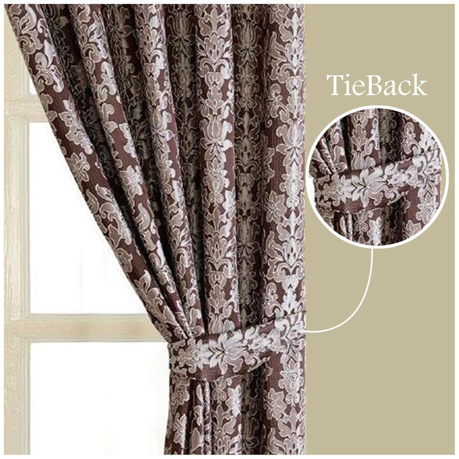 Fully Lined Heavy Jacquard Ring Top Ready Made Curtains 66''X72'' & 90''X90'' eBay