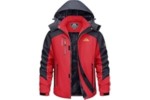 TACVASEN Men's Waterproof Fleece Liner Winter Coats Parka Mountain Windproof Warm Snow Ski Jacket with Multi-Pockets