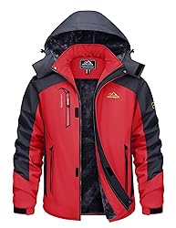 TACVASEN Mens Skiing Jacket with Hood Snowboard