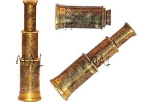 MAI Thoreau's Go Confidently Quote Engraved Brass Telescope for Kids- Unique & Beautiful Giftable Spyglass Scope for Décor, H