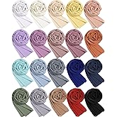 Mepase 20 Pack Solid Color Chiffon Hijab Head Scarves for Women Fashion Soft Hijab Chiffon Long Scarf Shawl Wrap for Muslim Women, Lightweight and Breathable, 20 Colors