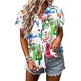 Western Shirt for Women Cowgirl Shirts Boho Graphic Button Down Country Concert Outfits Retro Cowboy Clothes Tops