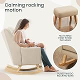 Tutti Bambini Jonah Baby Rocking Chair with Foot Stool Stone view 4