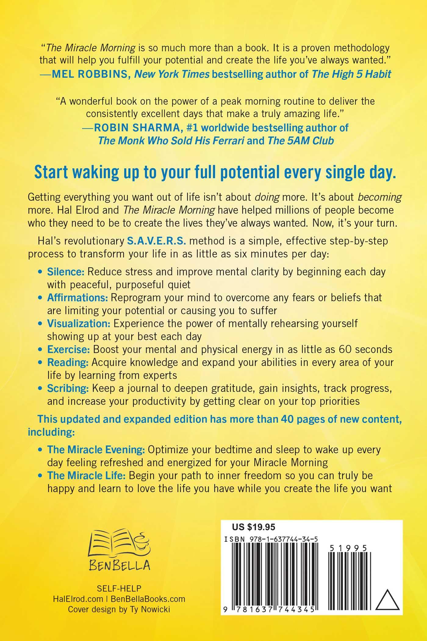 The Miracle Morning (Updated and Expanded Edition): The Not-So-Obvious Secret Guaranteed to Transform Your Life (Before 8AM) (Miracle Morning Book Series)