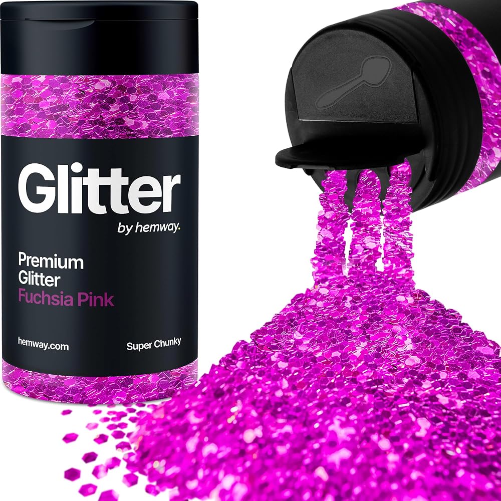 Hemway Fuchsia Pink Glitter Shaker 130g Resin Epoxy Craft Glitter