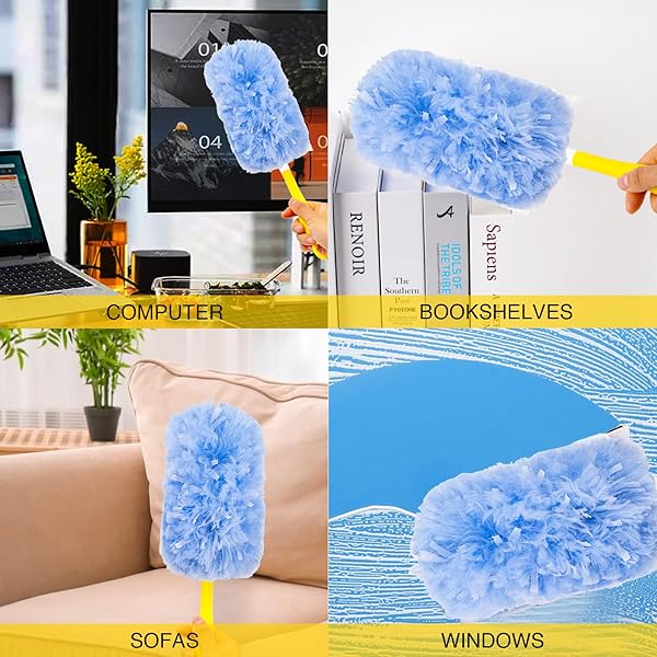 LATEFV DUSTER REFILLS FOR SWIFFER HEAVY DUTY REFILL DUSTER KIT, MULTI SURFACE 360 DUSTER, 30 COUNT HEAVY DUTY DUSTER REFILLS WITH 2 HANDLE