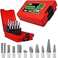 Carbide Burr Set 1/4" Shank – 10 Pcs Double Cut Die Grinder Bits for Milling, Carving, Engraving, Deburring, Drilling, Hard Wood and Metals – Tungsten Carbide Drill Bit Set for Rotary Tools
