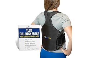 Brace Align TLSO Full Back Brace for Kyphosis, Compression Fractures, Post Op Recovery, Scoliosis, DDD, Herniated Discs – Adjustable Thoracic Lumbar Spine Support – L0456 L0457 (Waist 23-50")