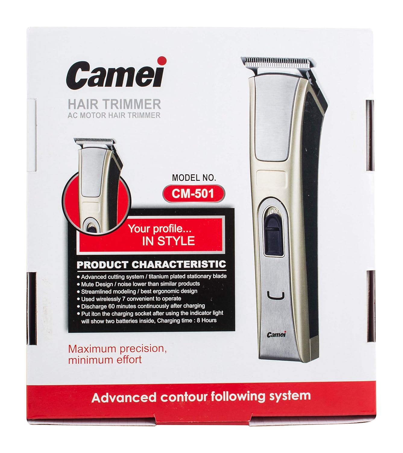 Camei Cm 501 Cordless Trimmer Pack Of 7 Multi Coloured Amazon