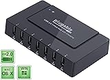 Plugable USB 2.0 7-Port High Speed Charging Hub with 60W Power Adapter (BC 1.2 Charging Support for Android, Apple iOS, and Windows Mobile Devices)