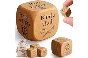 WINSD Quilter’s Dice, 6-Sided Wooden Quilting Decision Dice – Fun Sewing Gift for Quilters, Sewists & Craft Enthusiasts – Handmade Laser Engraved Sewing Tool (1 Pack)