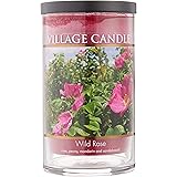 Village Candle Wild Rose Large Tumbler Jar Candle, 19 Oz, Traditions Collection, Pink