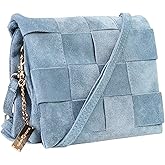 Premium Italian Leather Handmade in Florence, Italy. Suede Crossbody Bag for Women with a Detachable Strap Made in Italy